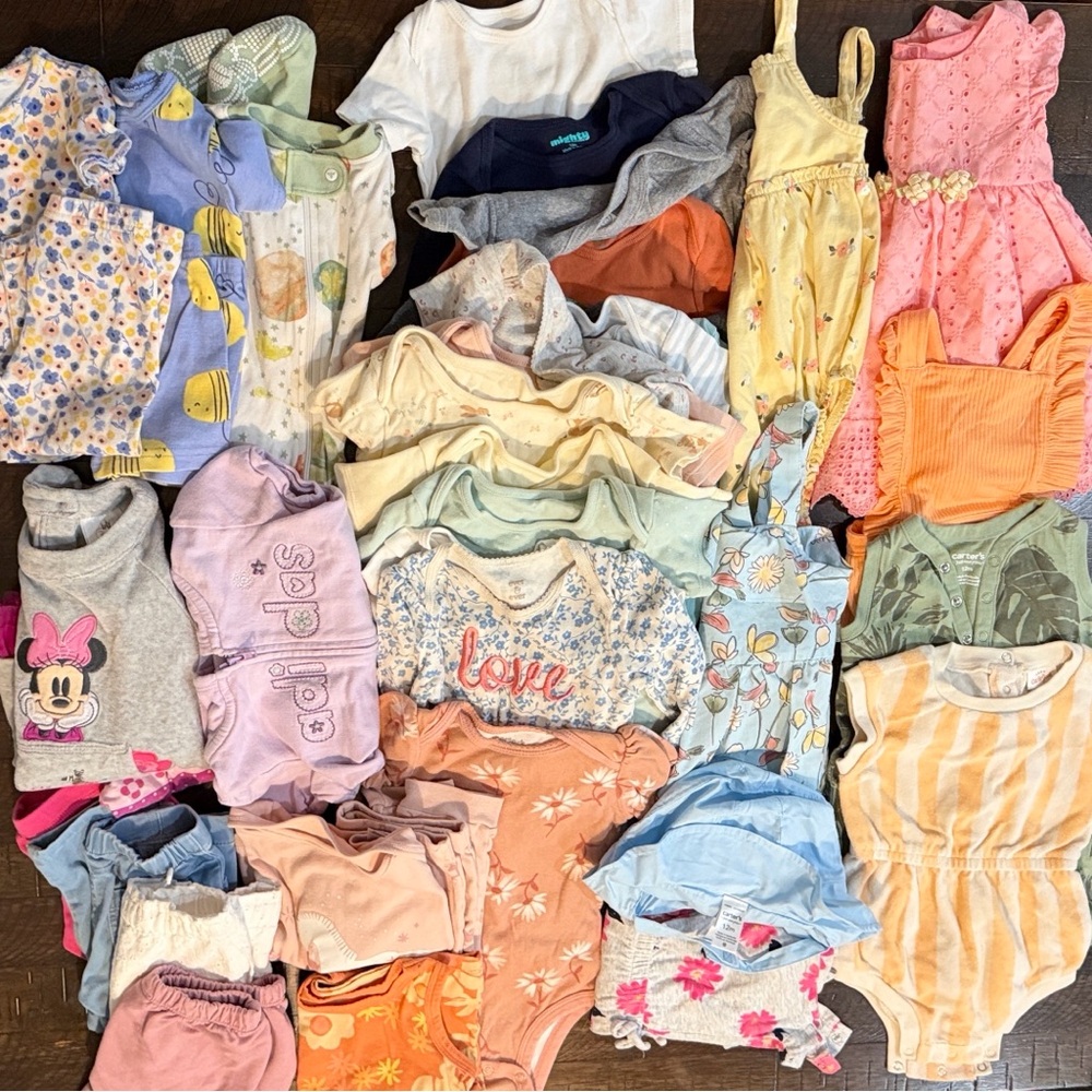 42 piece infant girl clothing bundle- 12m